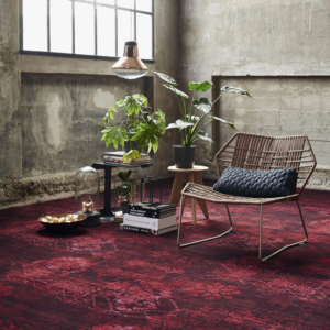 Vintage Tarkett rouge moquette sols textiles