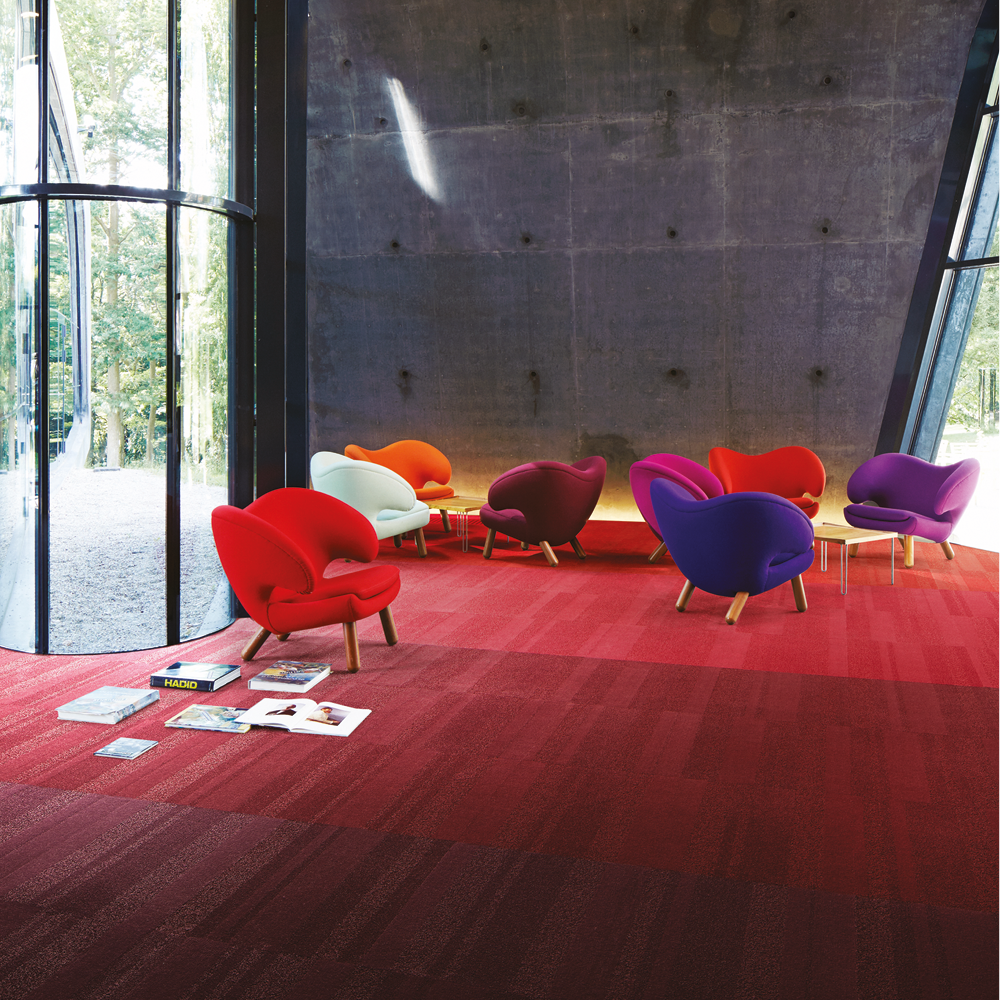 Luxury Living Interface rouge moquette sols textiles