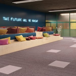 IVC Commercial Art Intervention Clurred Edges moquette rose sols textiles UFTM